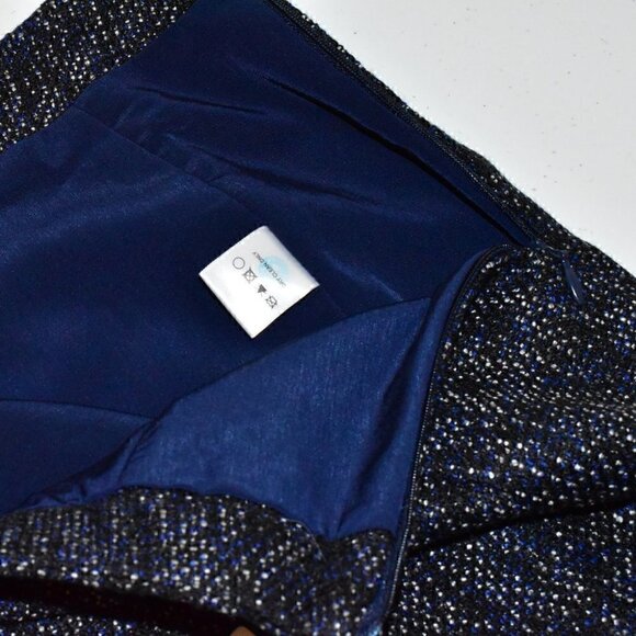 Anthropologie RO & De Audrey Tweed Trumpet Skirt High Low Navy Size S - Picture 7 of 11